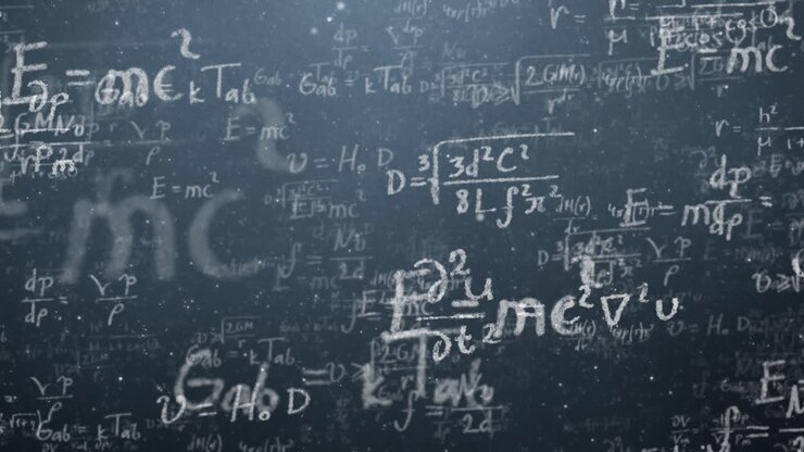 Complex Mathematical Equations on a Blackboard