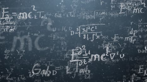 complex mathematical equations on a blackboard