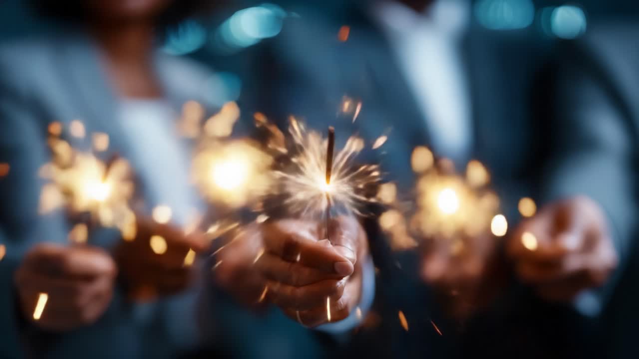 Celebrare momenti gioiosi con scintillanti fuochi d'artificio: una spettacolare dimostrazione di luce e felicità tra amici che condividono entusiasmo e unione in un'atmosfera festosa