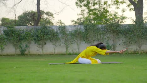 Indian-girl-performing-yoga-pose