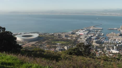 puerto de ciudad del cabo y estadio deportivo, visto desde signal hill