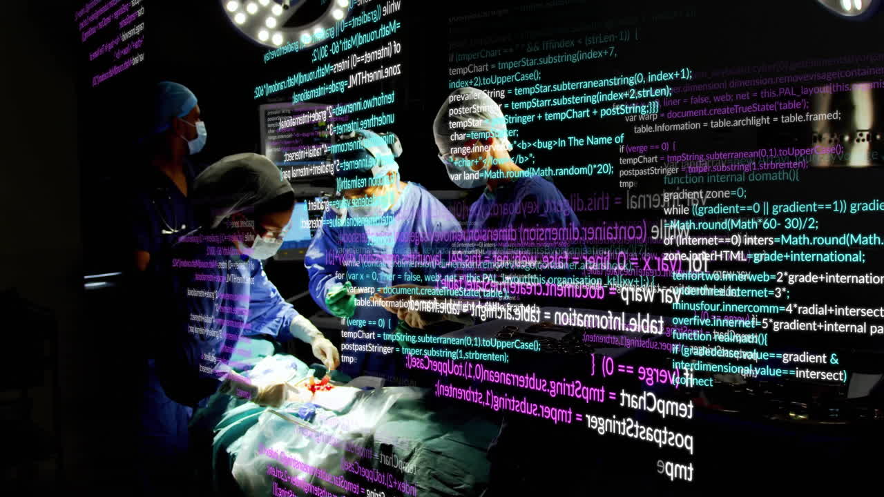 Animation of data processing over diverse surgeons during operation