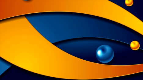 fondo de movimiento ondulado de tecnología abstracta brillante con círculos brillantes