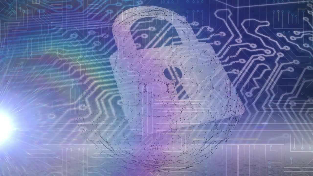 Animation of colorful circles and binary coding over students circuit board