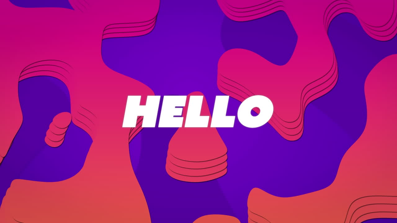 파란색 배경에  ⁇ 은 액체 위에 안 ⁇ 하세요 텍스트의 애니메이션