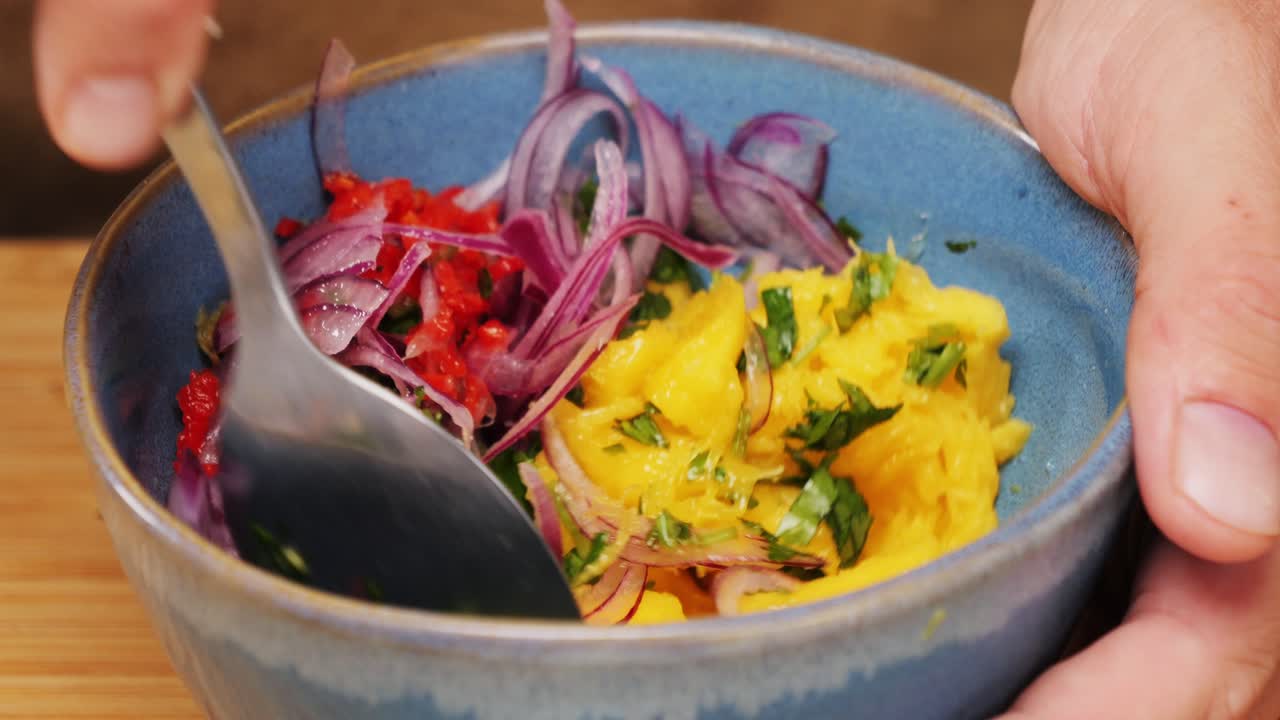 Preparing Mango Salsa