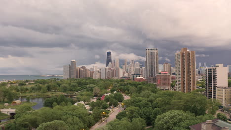 chicago after storm from lincoln park