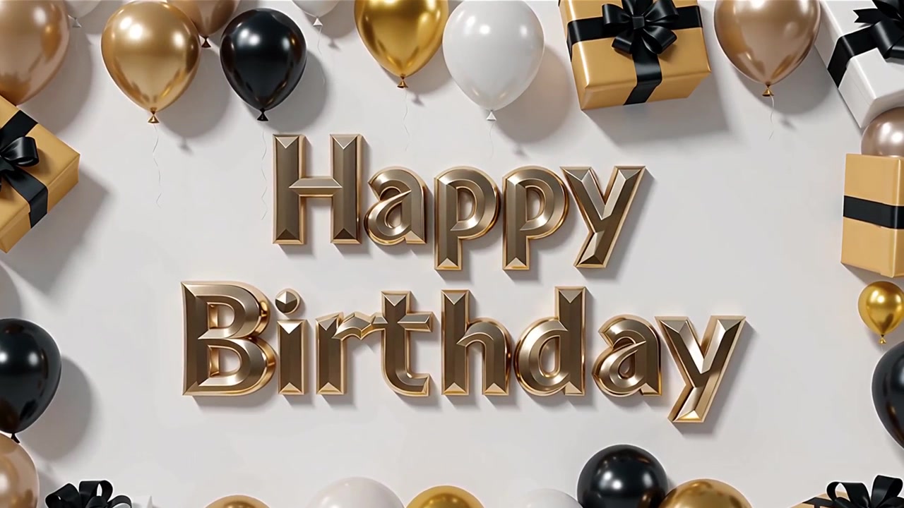 Sfondo di compleanno con palloncini e regali