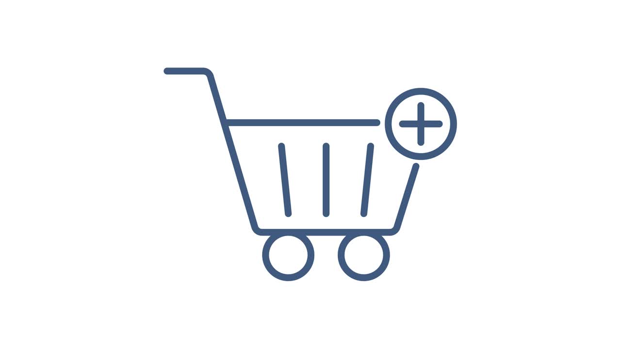 añadir al icono del carrito. icono del carro de compras. gráficos en movimiento.
