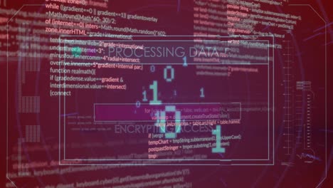 animation of texts with loading bars over computer language and binary codes on abstract background