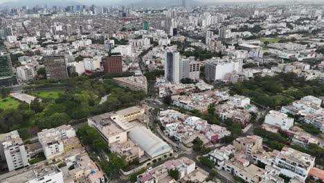 Drone-aerial-footage-of-Lima-the-capital-city-of-Peru-in-south-america-Mireflores-barranca