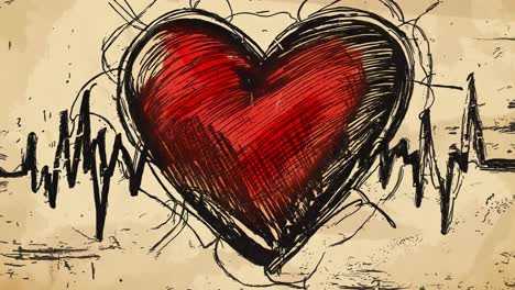 heartbeat sketch illustration