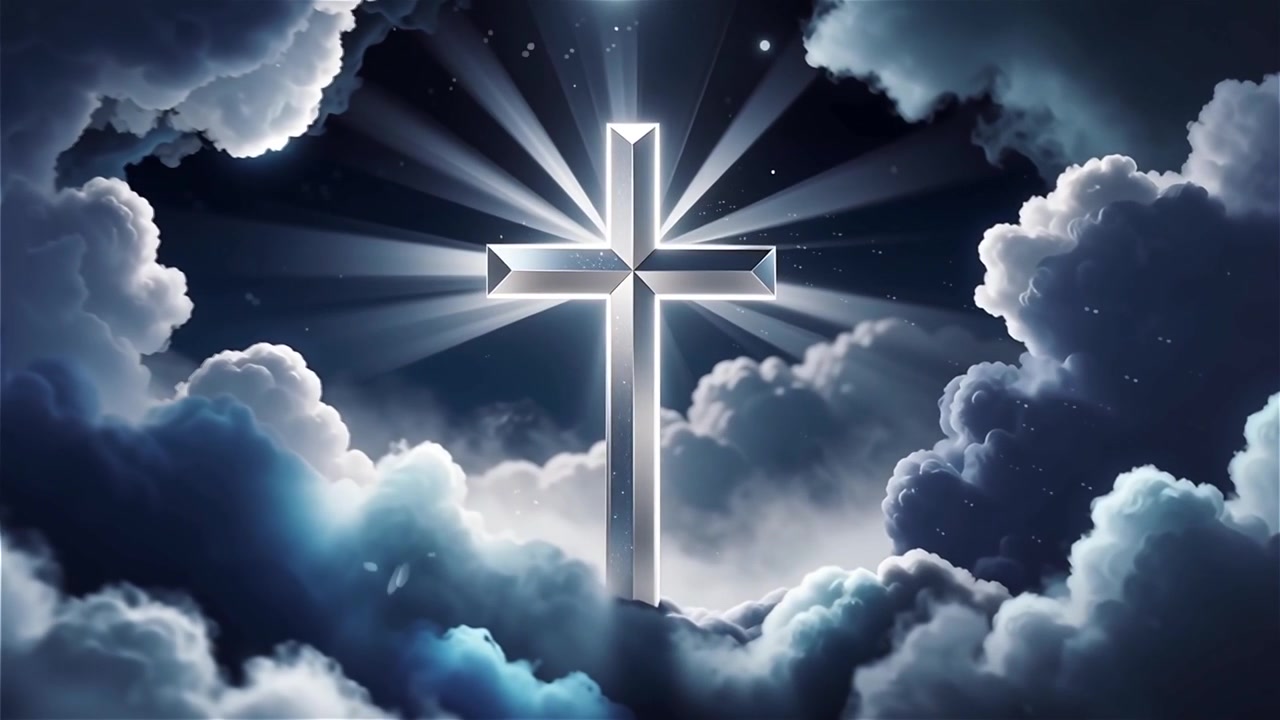 Christian Cross Heavenly Light Worship Background