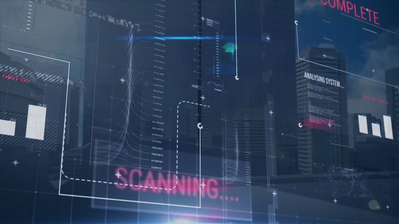 Animasjon av digitalt grensesnitt og databehandling