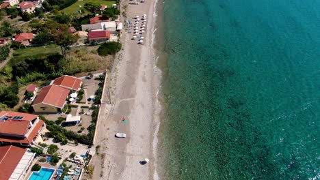 aerial view of kontogialos beachin summer in corfu greece