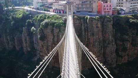 tilt up shot over mellah slimane bridge (passerelle perregaux)