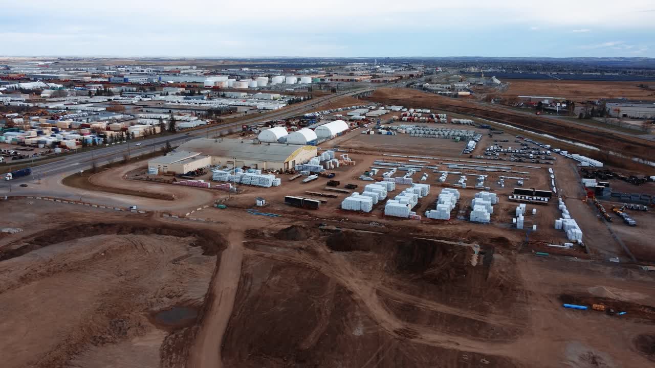 Empty Construction Site After Work Shift in Southeast Calgary