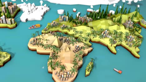 low poly earth - asia