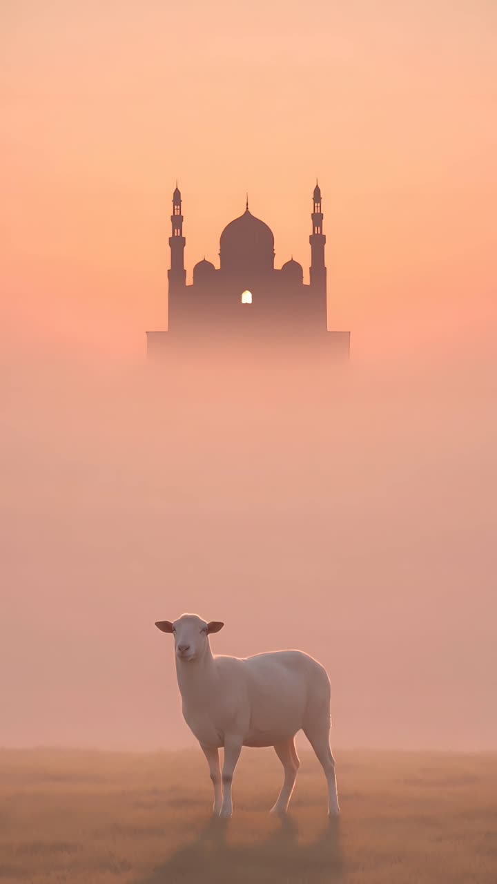 Mesquita Eid al-Adha Fundo Islâmico 4K.
