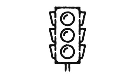 traffic light icon animation footage & alpha channel