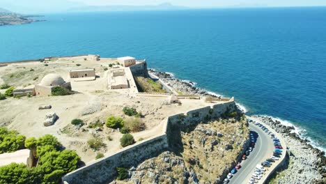 venetian fortezza overlooking the aegean sea atop a rocky promontory in rethymno, crete. rethymno, crete