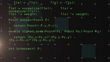 animación del procesamiento de datos sobre un fondo negro