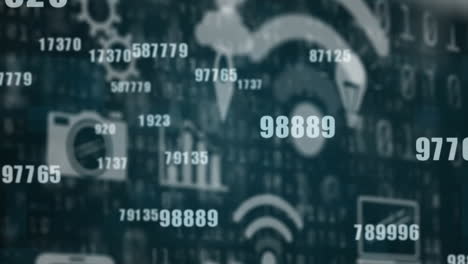 animación del procesamiento de datos sobre un fondo negro