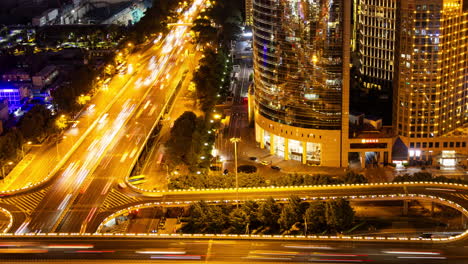 timelapse of the beijing city skyline from a high vantage point