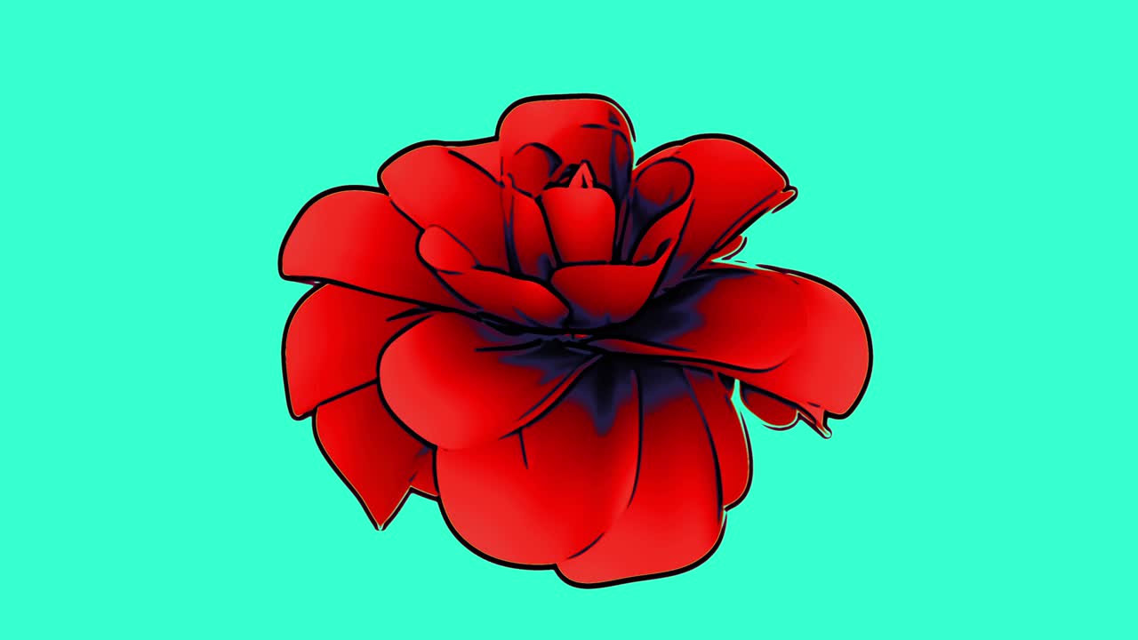 animación de la flor roja