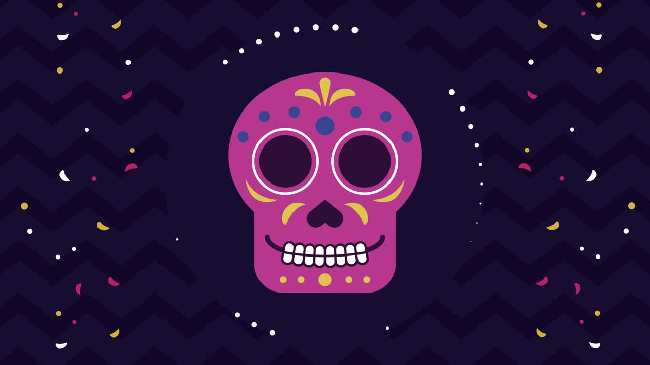 mexican celebration party with pink skull