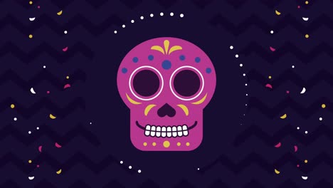 fiesta de celebración mexicana con el cráneo rosa