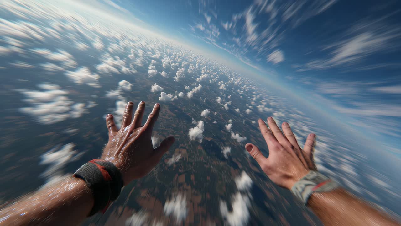 Skydiving duo reaches for the clouds