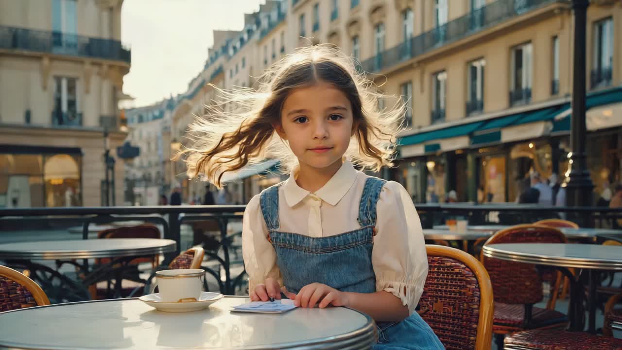 Girl in Paris Cafe