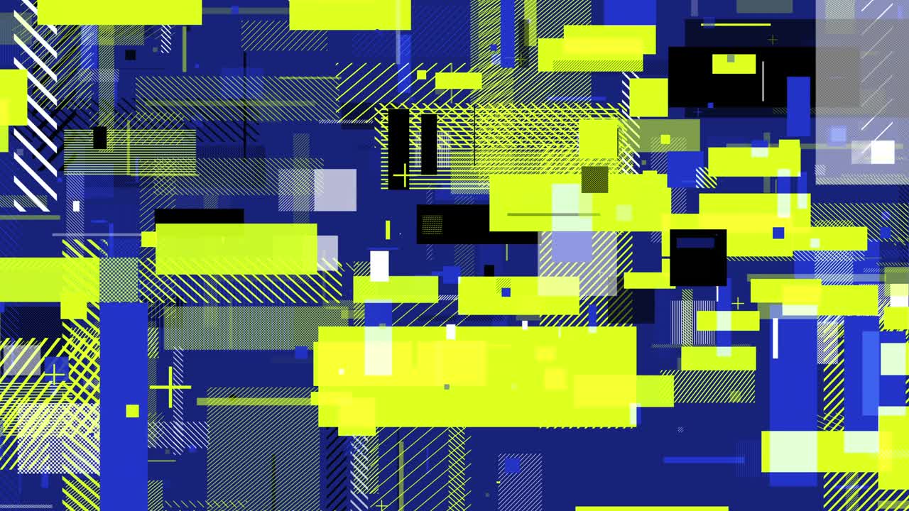 Blue and yellow flat objects abstract.flow [loop]