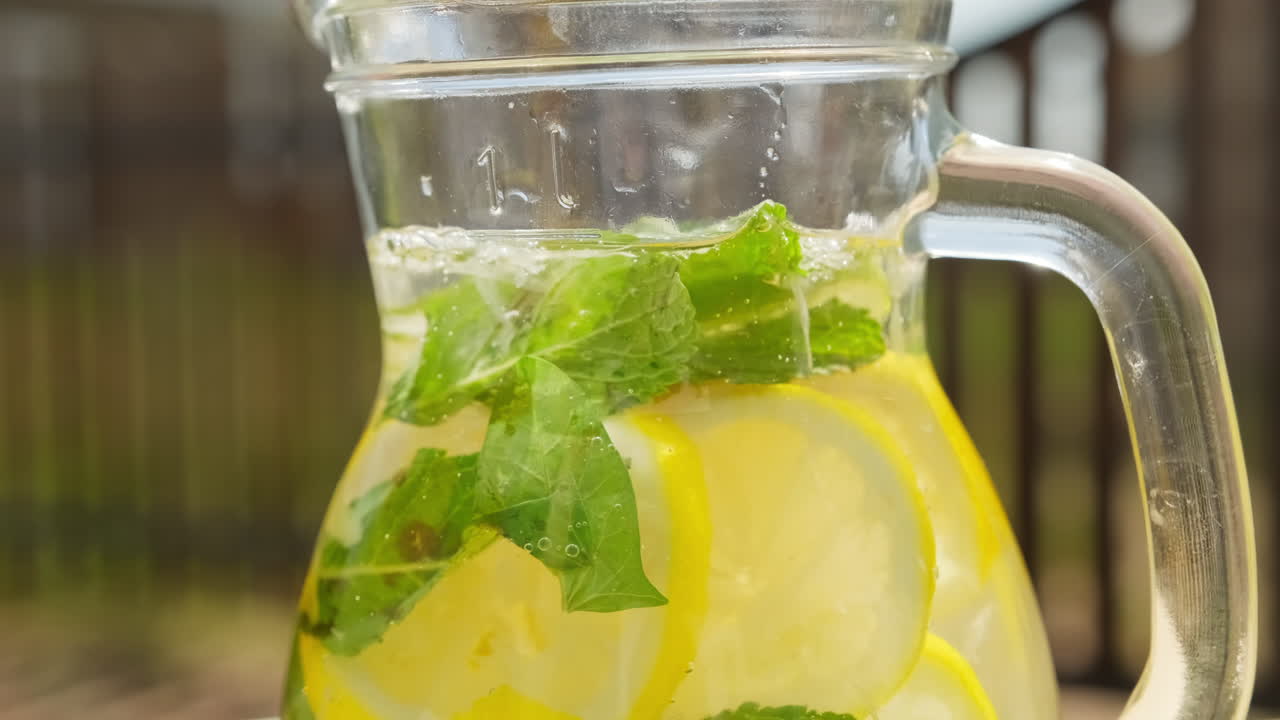 Homemade Lemonade In Glass Decanter