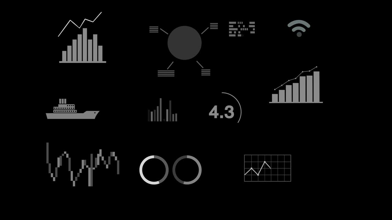 Graphic chart infographic template motion with alpha channel.