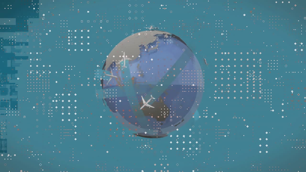 Animation of spinning globe over white spots