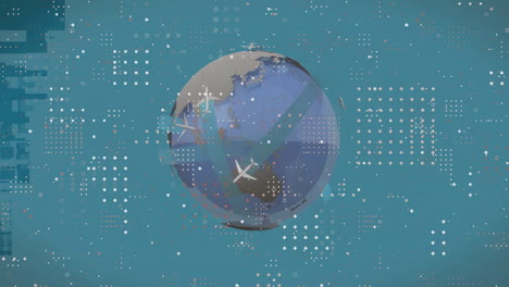 animation of spinning globe over white spots