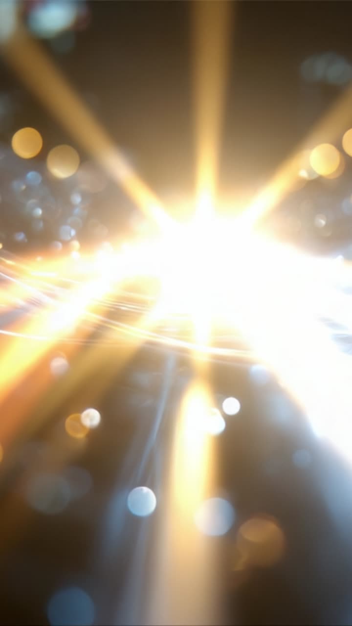 Sentiero illuminato attraverso luce e colori radiosi in un viaggio visivo astratto che enfatizza il movimento e l'energia in un'atmosfera dinamica.