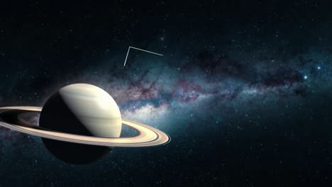 visual educativo del planeta gigante gaseoso saturno que muestra información planetaria por escrito