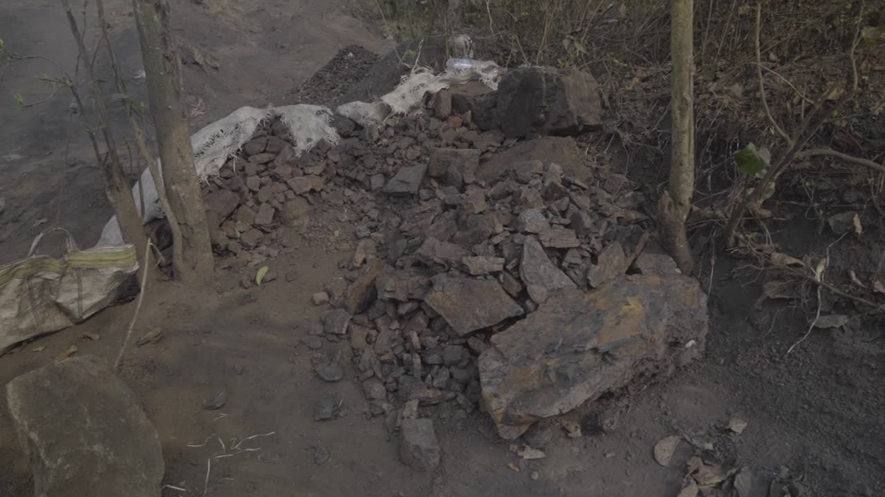 Unprocessed coal at coal mine, Bokaro, Jharkhand