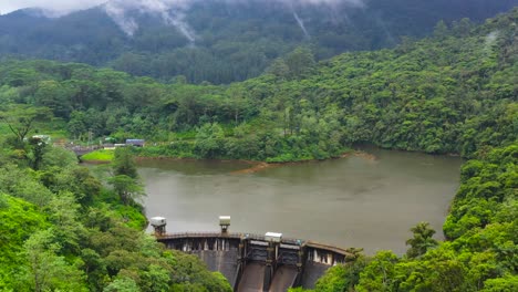 a dam in the mountains among the jungle. sri lanka.