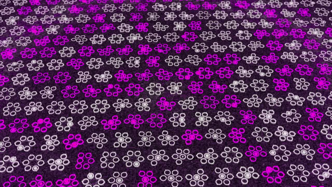 patrón geométrico abstracto con círculos y flores