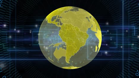 Animation-of-globe-with-network-of-connections-on-black-background