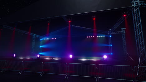 empty stage with colorful lighting