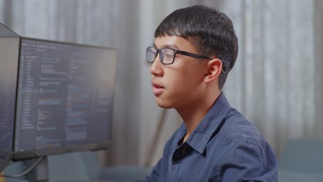 young programmer at home