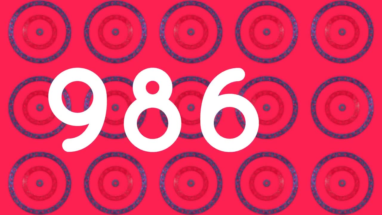 animación de números que crecen sobre las estrellas de la bandera estadounidense y coloreados en círculos