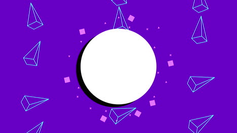 colors lines and geometric figures animation with circular frame