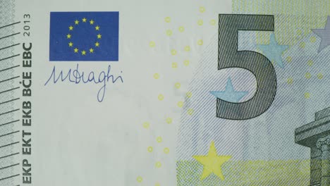 close-up of a five euro banknote