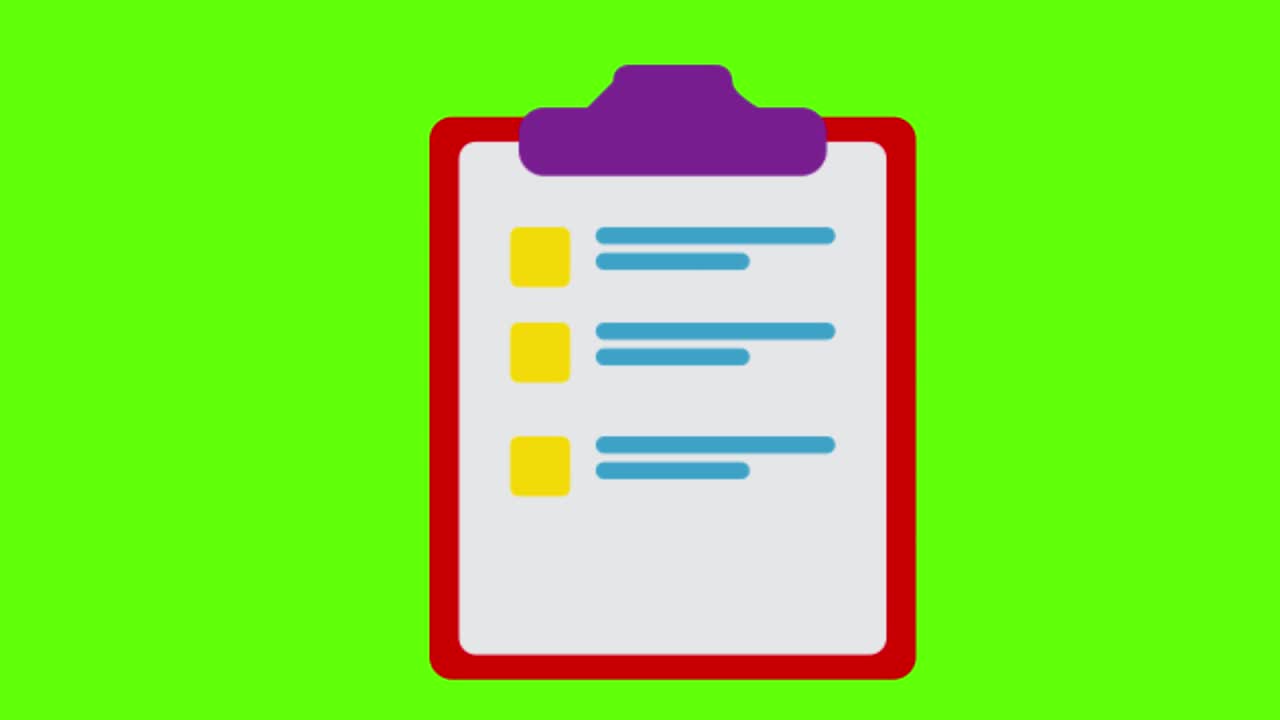 animation of task on a green screen